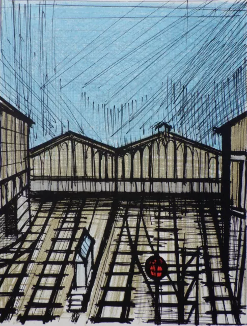 Bernard BUFFET :  La cour, LITHOGRAPHIE originale, MOURLOT, 1978