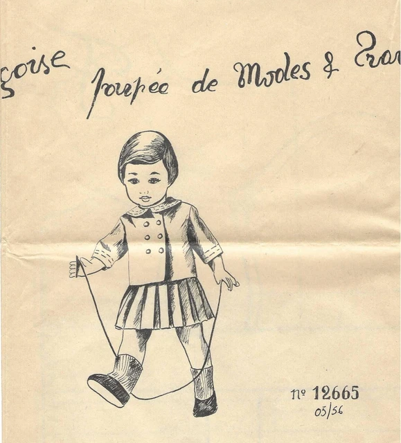 Patron Original Poupée Françoise – 3 Tenues – Modes Et Travaux Mars 1977 – Occasion