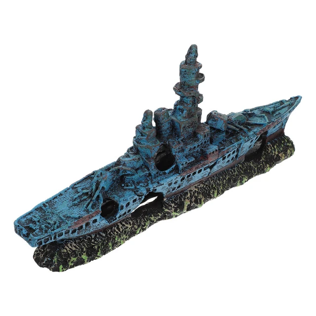 Fish Tank Landscaping Boat Aquarium Ceramic Castle Pirate Ship Modeling