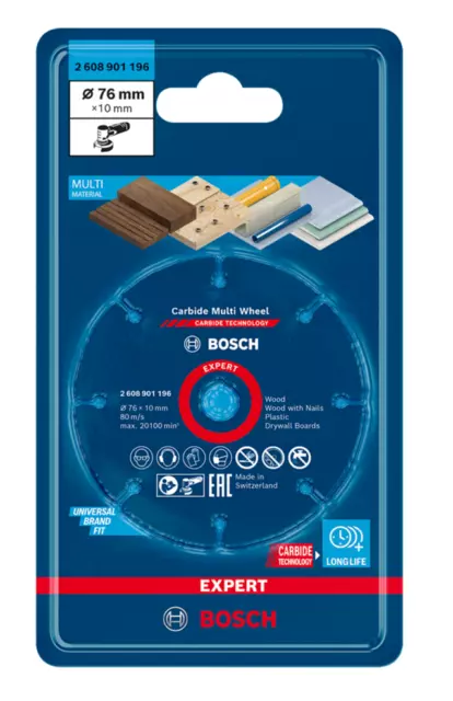 Bosch 76mm Carbide Multi Material  Cutting Disc GWS 12V-76, GWS 10.8-76 V-EC