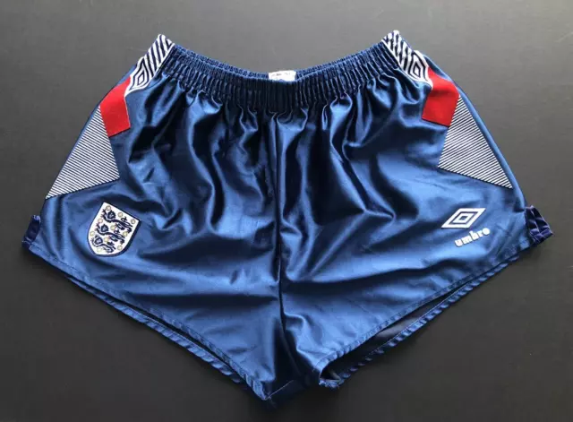 England World Cup 90 Vintage Original italia 1990 Umbro Home Football Shorts