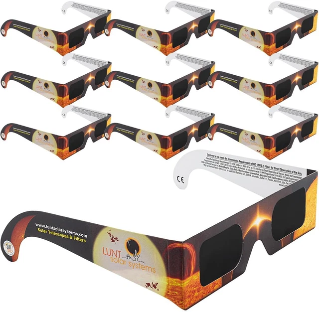 10 PACK SOLAR Eclipse Glasses NASA Approved 2024, ISO and CE Certified