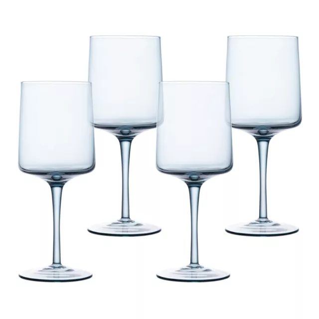 Blau getönte Weingläser 4er Set mit Stiel Servieren von Wein Cocktails Desserts