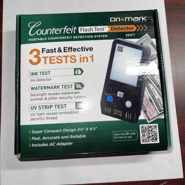 Dri Mark Flash Test Counterfeit Detector - Ultraviolet, Watermark, Ink - 1