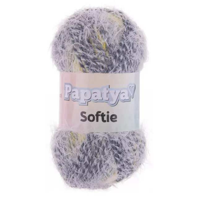 500g Farbverlaufsgarn Papatya Softie Fransenstrickgarn Fransen-Wolle Farbwahl