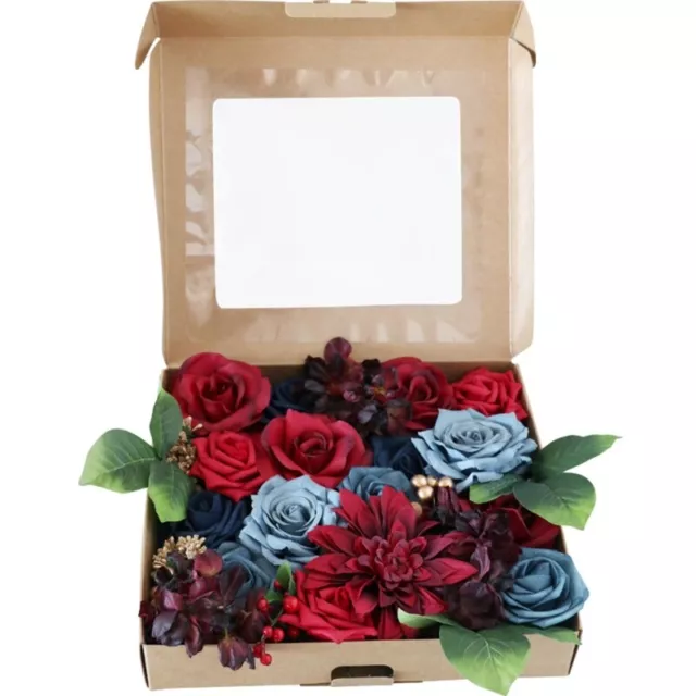 Artificial Flowers Combo Box Set for DIY Wedding Bouquet Boutonniers Centerpiece