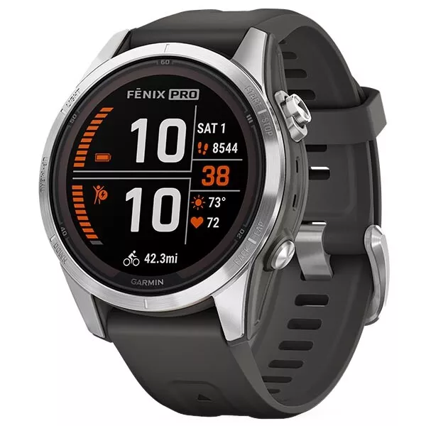 GARMIN FENIX 7 GPS Smart Sport Watch Silver Graphite Band Smart