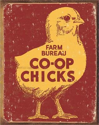 Farm Bureau Co-op Chicks Chickens Farming Barn Tin Metal Sign NEW Made USA