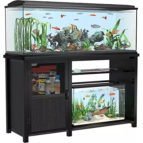 55-75 Gallon Fish Tank Stand Heavy Duty Metal Aquarium Stand with Cabinet for...