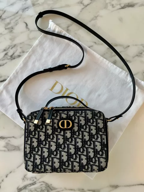 Christian Dior 30 Montaigne Bag Box Calf Crossbody Shoulder M9203 Umos Gray