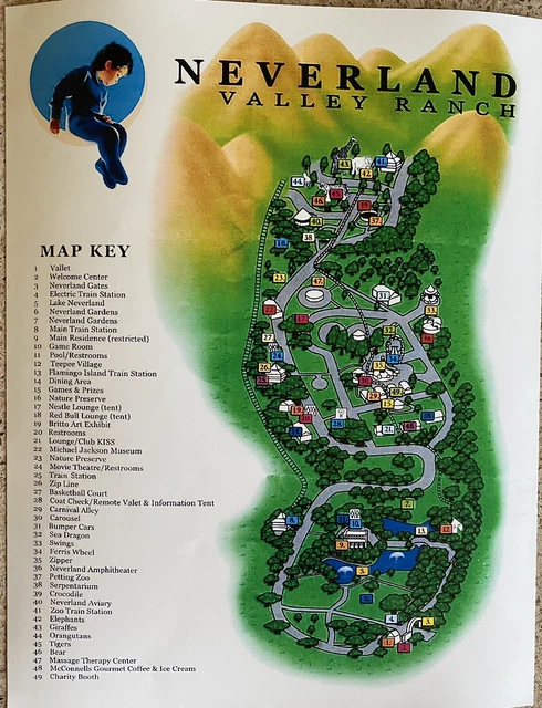 MICHAEL JACKSON NEVERLAND Valley Ranch Map Original Perfect EUR 99,00 ...