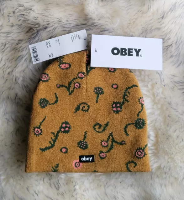 Nwt Obey For Urban Outfitters Knit Hat Beanie Unisex Multi  Logo Os $30.00