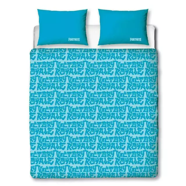 Fortnite Double Duvet Cover Set 2-in-1 Designs Tagup Rotary Gamers Bedding Blue