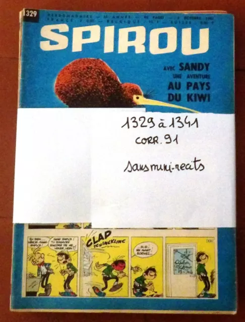 SPIROU correspondance album 91 -n°1329 à 1341. Sans les mini-récits.