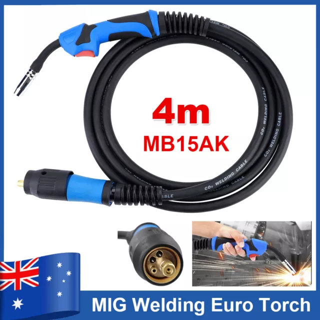 MB15AK MIG/MAG/CO2 Welding Torch Gun Gas Shielded Binzel Euro Connector 4M Cable