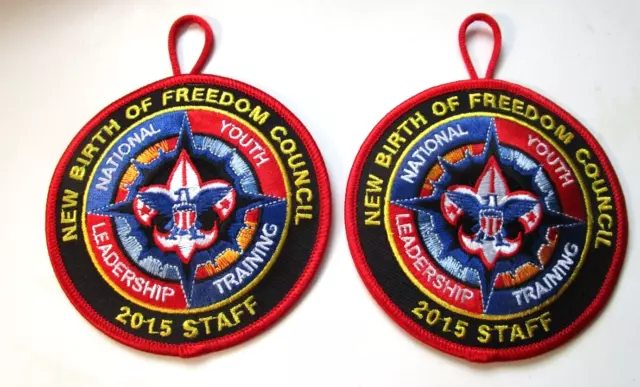 Two 2015 Staff National Youth Leadership Training Patches