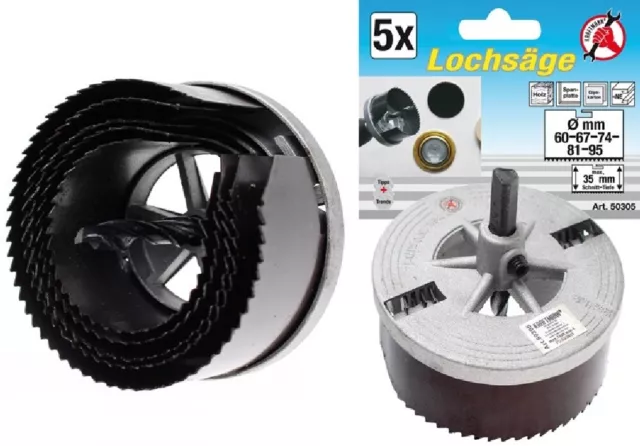 BGS DIY Scie Fixé Ø 60 - 95 MM Profondeur 35 MM 5-tlg. – 50305