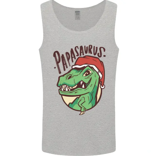 Christmas Papasaurus T-Rex Dinosaur Mens Vest Tank Top