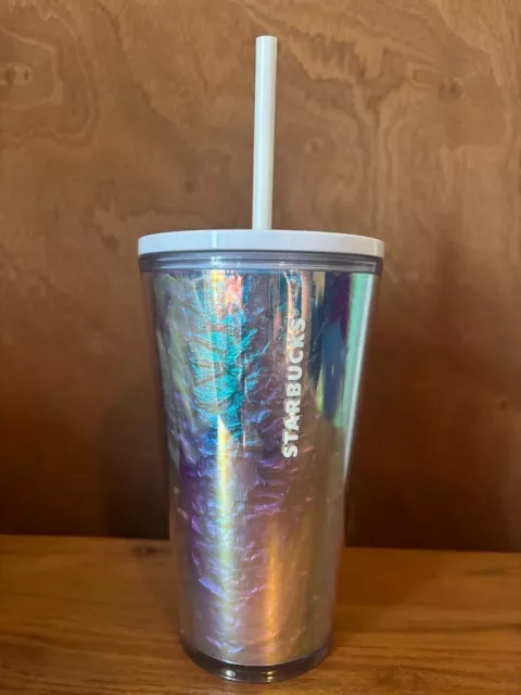 Starbucks 2019 Holiday Cold Cup Foil Iridescent Tumbler Grande 16 oz