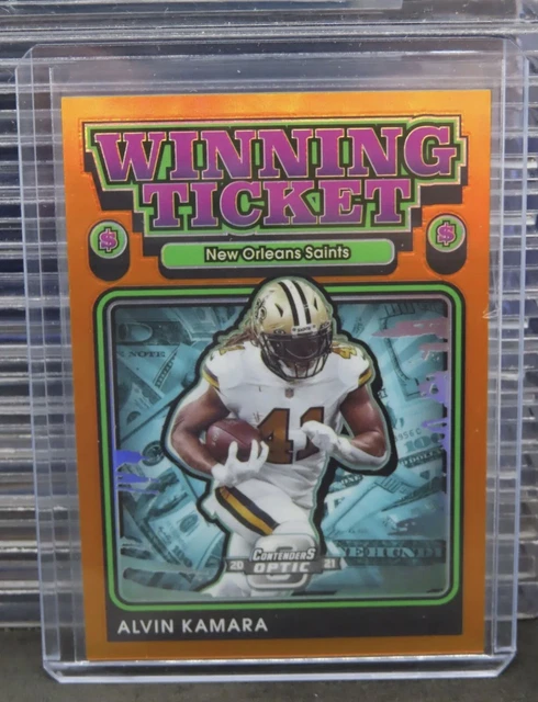 2021 Contenders Optic Alvin Kamara Winning Ticket Orange Prizm #31/50 Rare 💎🔥