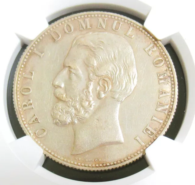 Rumänien: Carol I 5 Lei 1880-B Au Einzelheiten (Gereinigt) NGC