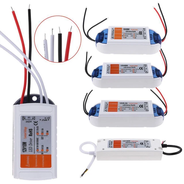 Transformateur Alimentation 200W AC 100-220V Vers DC 12V/24V - Pour Bandeaux LED - IP20 - Marque Sun_Sone - Neuf