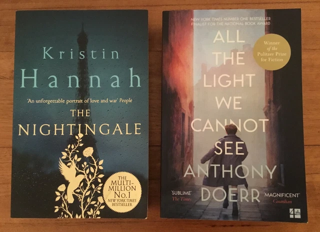 2 Wartime Women’s Fiction Drama Medium PB’s by Anthony Doerr & Kristin Hannah.