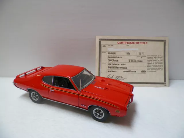 Danbury Mint- 1969 Pontiac GTO Judge w/ Certificate of Title