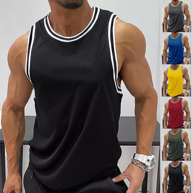 Mens Muscle Gym Vest Racer Back Tank T-Shirt Vests Training Top Fit Summer Tee