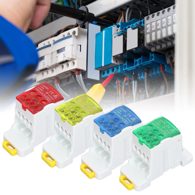 80A DIN Rail Terminal Block Distribution Box Conductor Terminal Junction Box