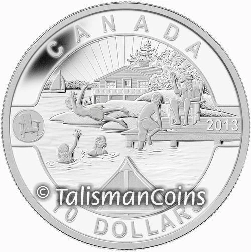 2013 SUMMER FUN O Canada Series $10 Pure Silver Proof in Box FULL OGP + CoA