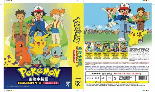 POKEMON Season 6-10 (Vol.1-242Eps) ENGLISH VERSION DVD USA VERSION