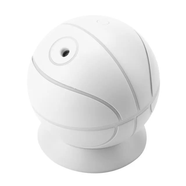 (White)240ML 360° Rotatable Basketball Shaped Humidifier Night Light With USB SD