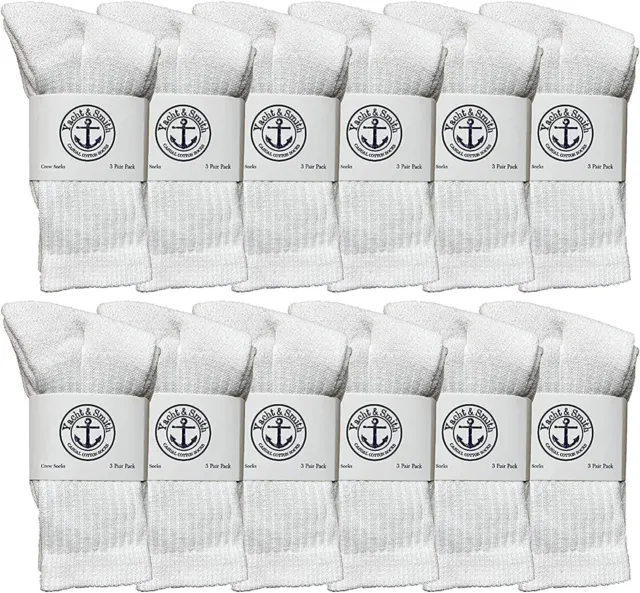 60 Pack of Kids Premium Cotton Crew Socks White Size 4-6 Boys Crew Sock