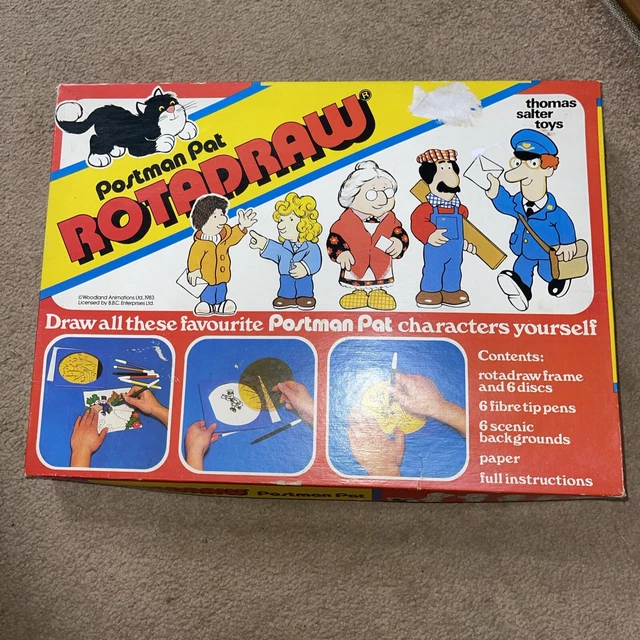 RARE ROTADRAW 1983 Postman Pat 5/6 Discs, No Pens or Background Sheets ...