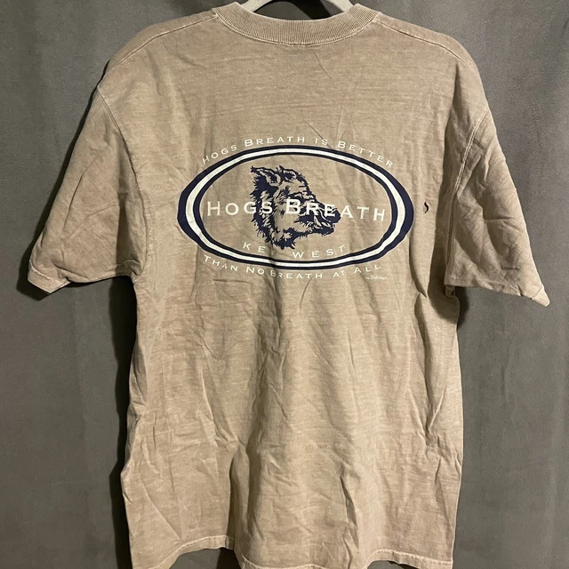 1995 Hog’s Breath Saloon Key West VTG Tan Motorcycle Biker Shirt Fits Large L