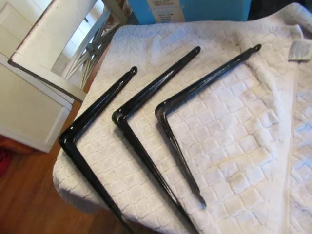 Vintage Stanley10" x 12" Heavy Duty Shelf Brackets Set 2 & 1 10" x 8"