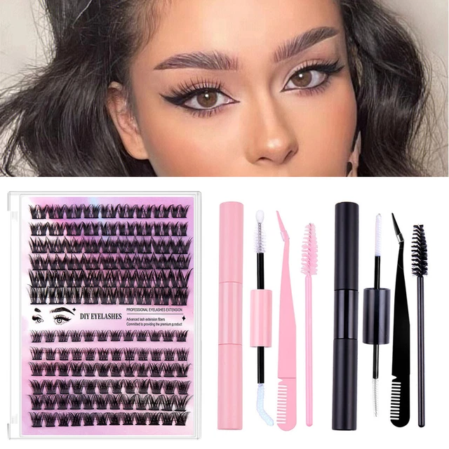 Lash Extension Kit 126pcs Individual Lashes Cluster D Curl Eyelash Extension Kit