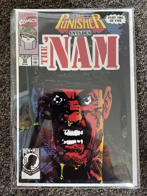 The Nam #52 - Orgin of the PUNISHER'S Skull logo ! Marvel Comics Key. 1991.