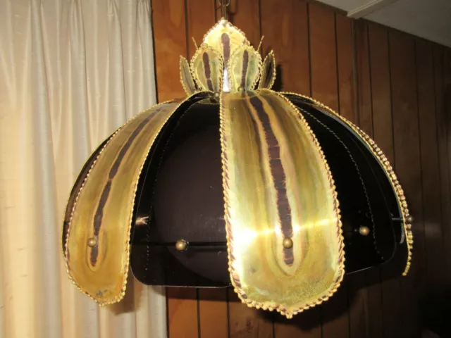 1960s MCM LARGE 20" CHANDELIER CEILING LAMP TOM GREENE JERE or style of