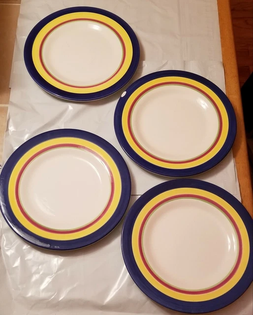 Set of 4 Studio Nova Rainbow 11 inch Dinner Plates kn104 New