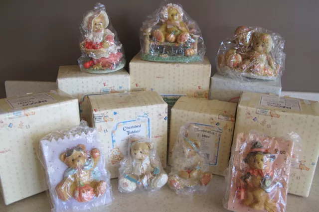 Cherished Teddies 7 Figures Fall/ Halloween Cathy Hannah Dennis Barb Treat.. MIB