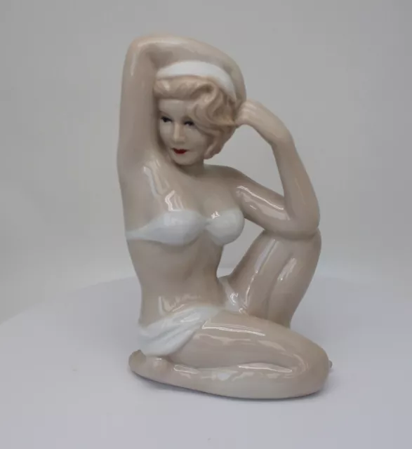 Art Deco Style Figurine Bathing Beauty Sexy Art Nouveau Style Porcelain