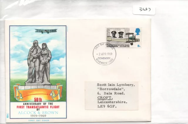 GB - First Day Cover (3687) 1969- 5d  - Alcock & Brown - pmk Coventry