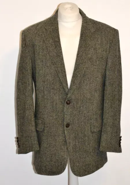 Mens Vintage Jos A Bank Harris Tweed Blazer Jacket Sz 42 - 44L Long #B1261049