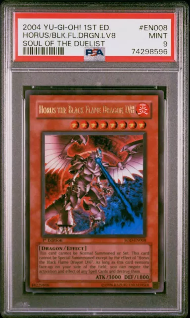 YUGIOH PSA 9 Horus the Black Flame Dragon Lv8 Ultimate Rare 1st