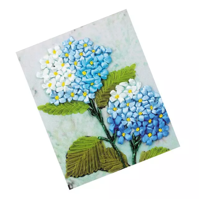 Silk Ribbon Stitch Embroidery &White flowers, for Home Decor