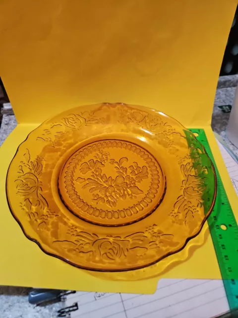 Vtg Amber Plate