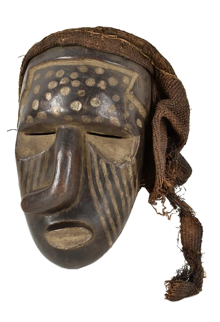 Salampasu Illness Mask with Raffia Congo African Art