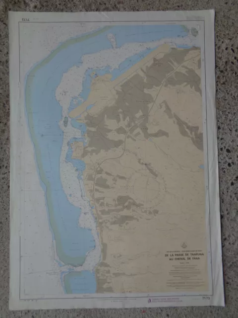 CARTE  MARINE / De la passe de Taapuna au chenal de Faaa  Île de Tahiti  1992